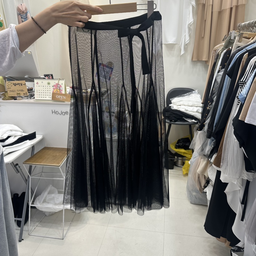 HOJAE韓國東大門直郵女士新款休閑人氣熱賣長裙荷葉邊裹身裙MID-LEVEL JUMP長裙圖色3