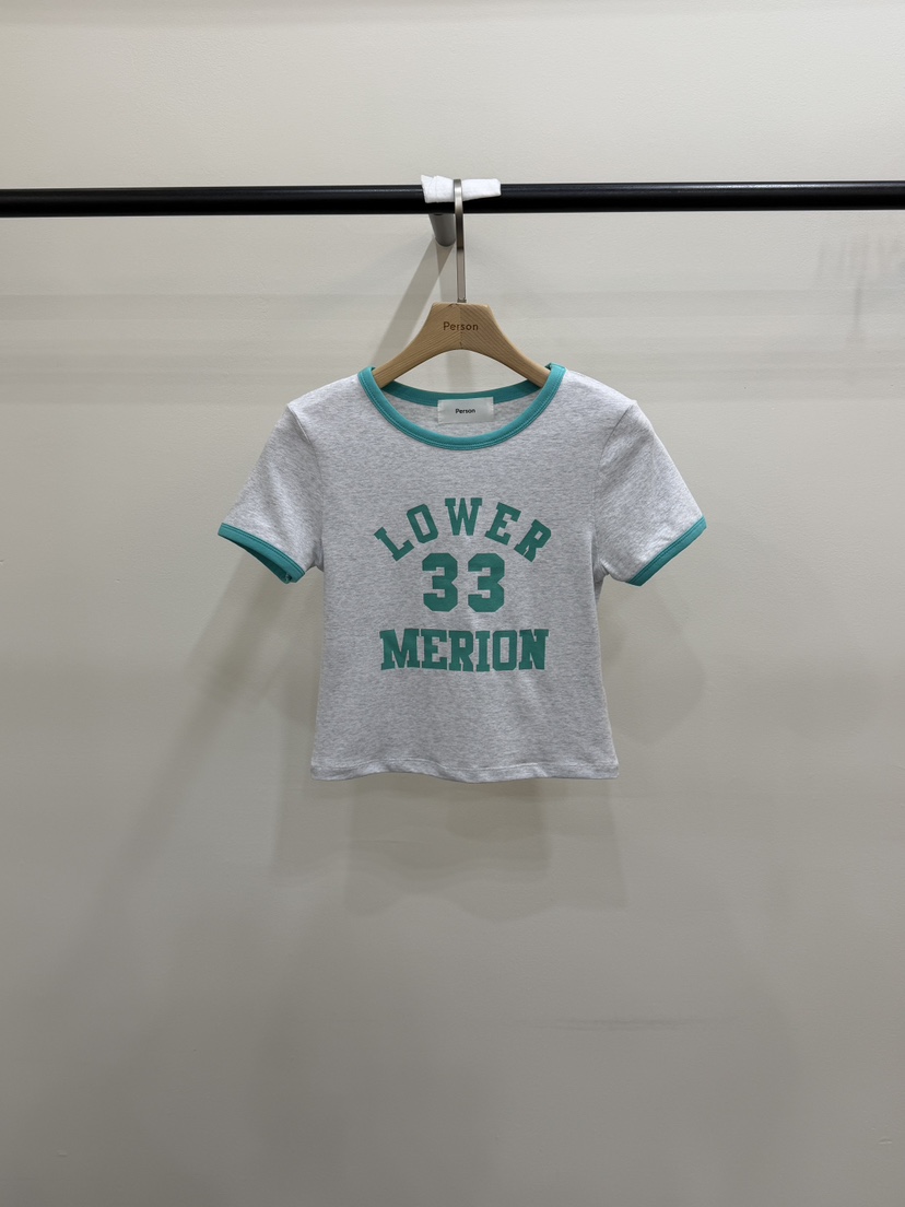 PERSON韓國東大門直郵女裝新款人氣推薦職業26春夏，26夏季T恤撞色PERSONT恤圖色1