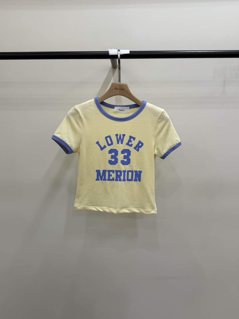 PERSON韓國東大門直郵女裝新款人氣推薦職業26春夏，26夏季T恤撞色PERSONT恤圖色3