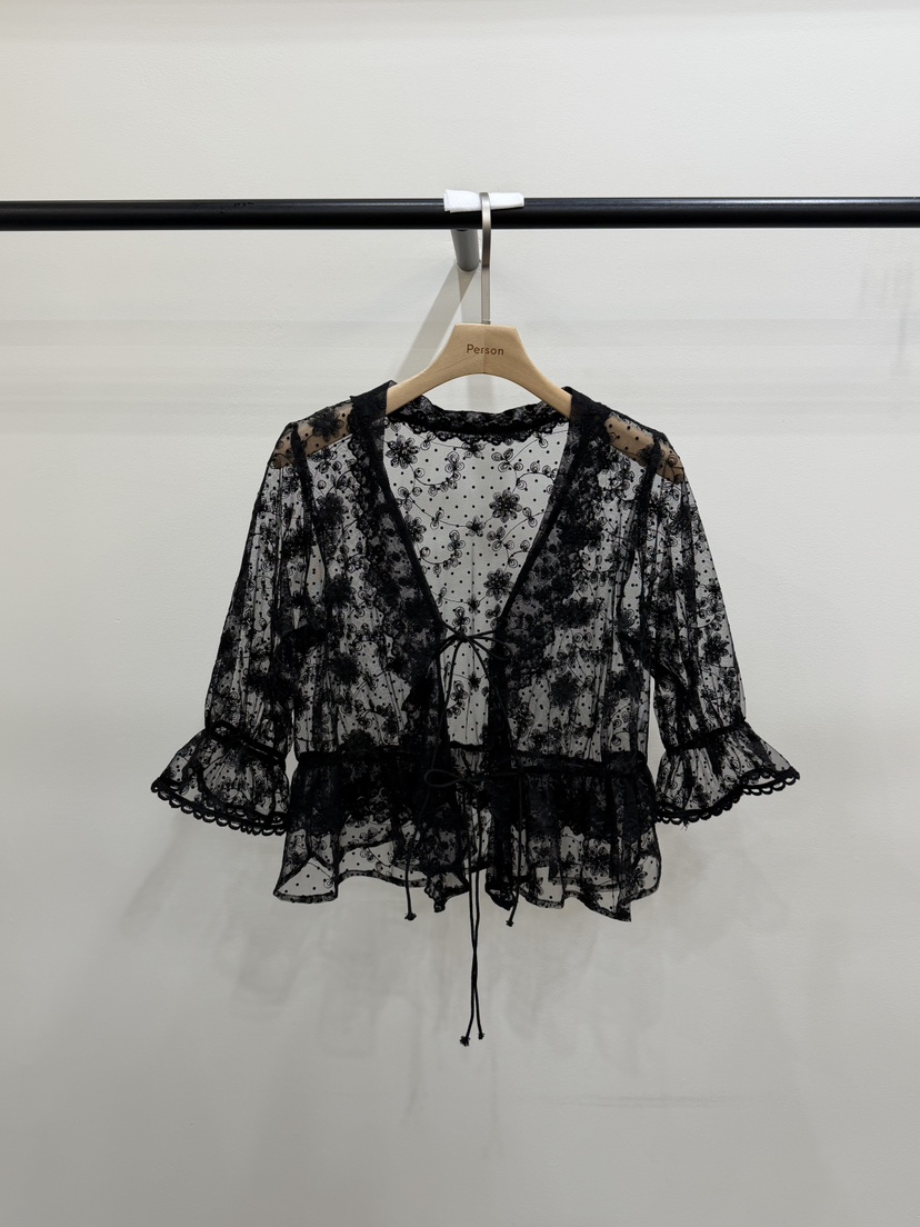 PERSON東大門實拍韓國女士新品人氣推薦襯衫蕾絲衫開衫繡花PERSON襯衫/蕾絲衫圖色2