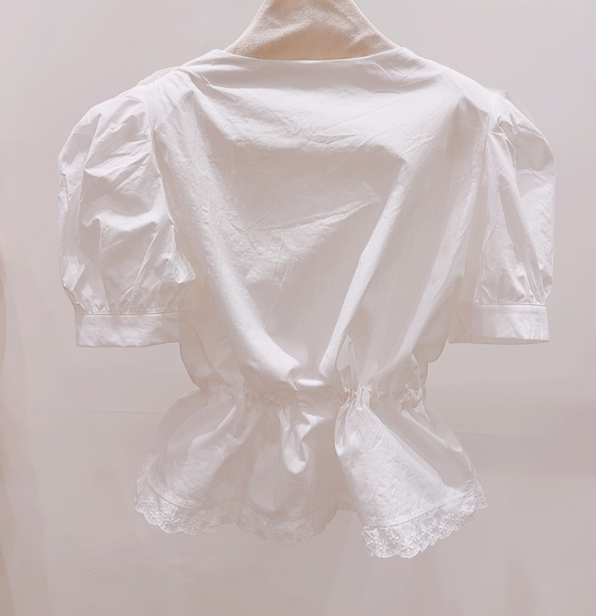 AWESOME-P韓國直郵女裝新品時尚熱賣休閑襯衫蕾絲衫棉質AWESOME-P襯衫/蕾絲衫