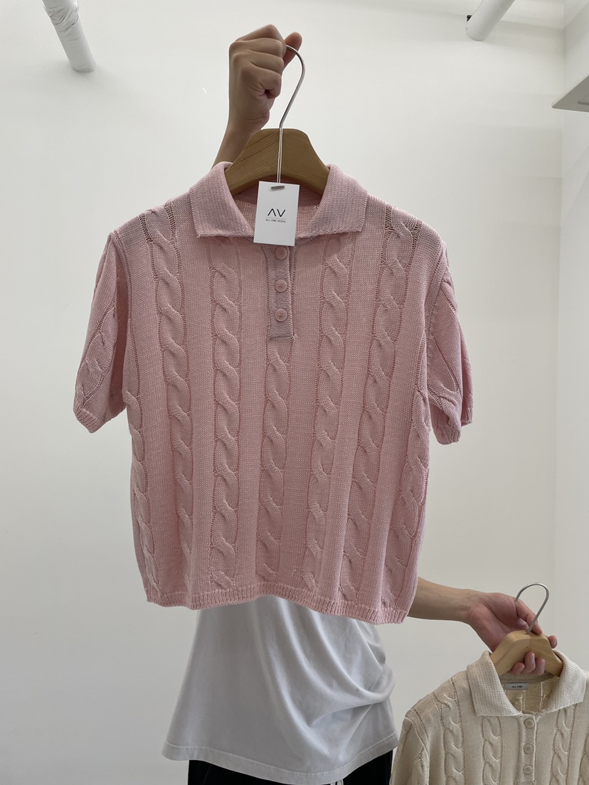 ALLVIBE韓國直郵女士新款職業推薦26春夏，26夏季人氣針織衫ALLVIBE針織衫圖色2