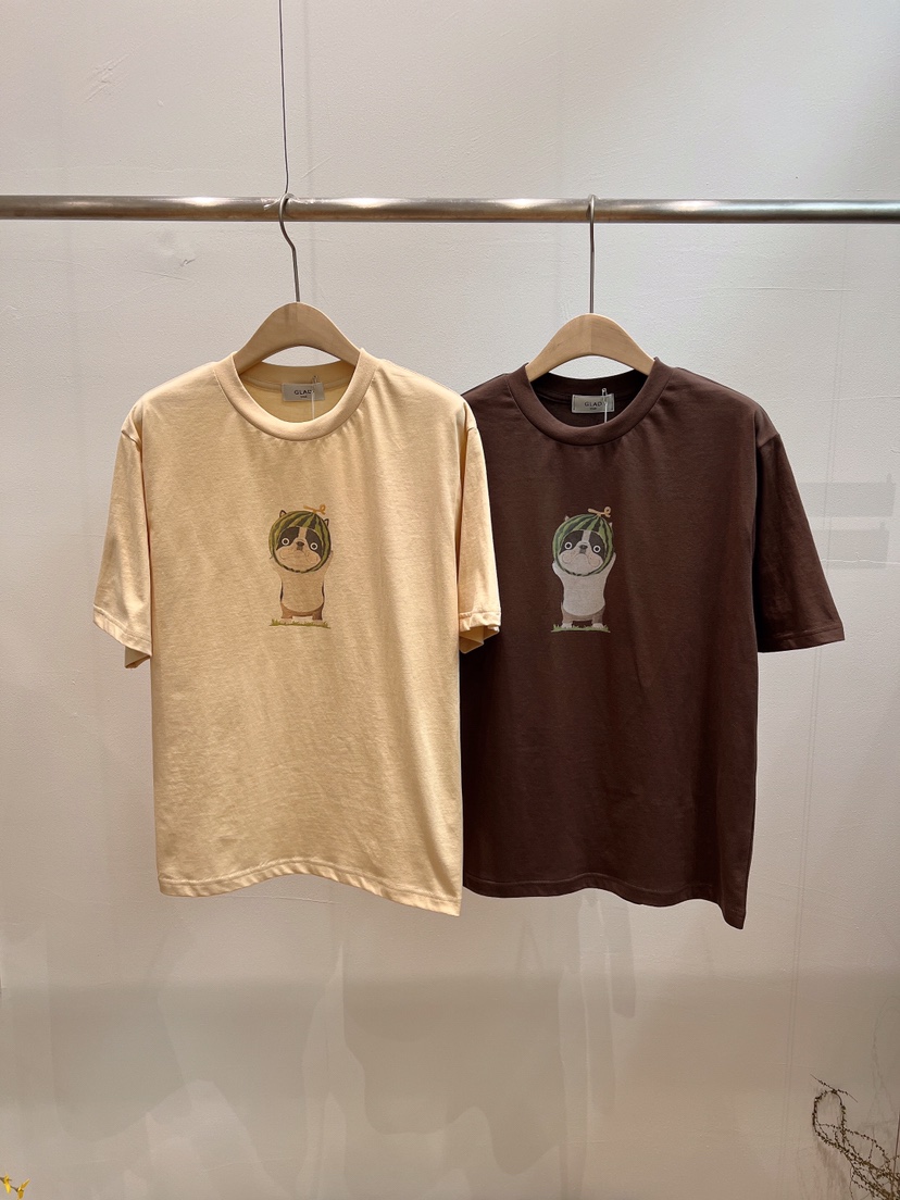 GLAD SOME韓國直郵實拍女裝新品時尚休閑26春夏，26夏季T恤GLAD SOMET恤圖色2左二色