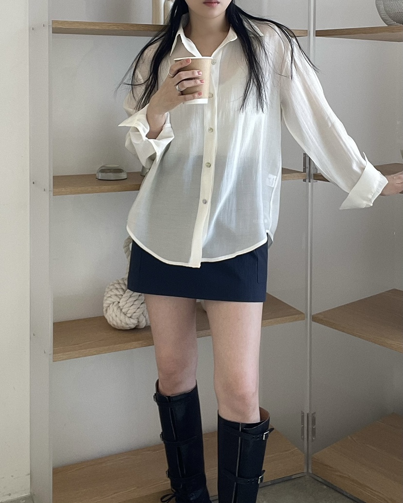 ALLVIBE韓國直郵實拍女士新款26春夏，26夏季襯衫蕾絲衫天絲ALLVIBE襯衫/蕾絲衫