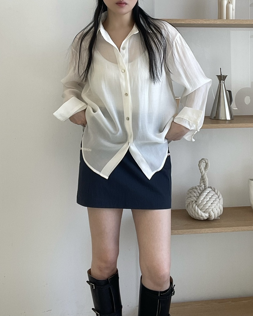 ALLVIBE韓國直郵實拍女士新款26春夏，26夏季襯衫蕾絲衫天絲ALLVIBE襯衫/蕾絲衫