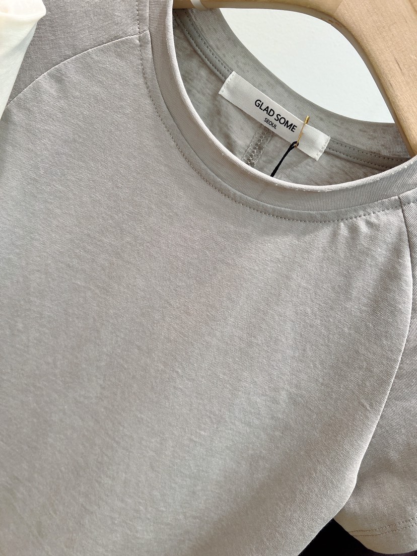 GLAD SOME韓國東大門直郵女士新品熱賣職業推薦T恤插肩袖GLAD SOMET恤