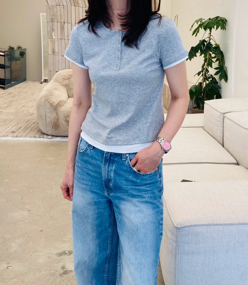 GLAD SOME韓國東大門代購女士新品時尚熱賣休閑職業T恤紐扣GLAD SOMET恤