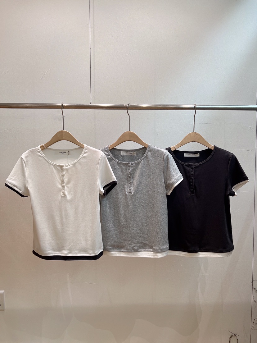 GLAD SOME韓國東大門代購女士新品時尚熱賣休閑職業T恤紐扣GLAD SOMET恤