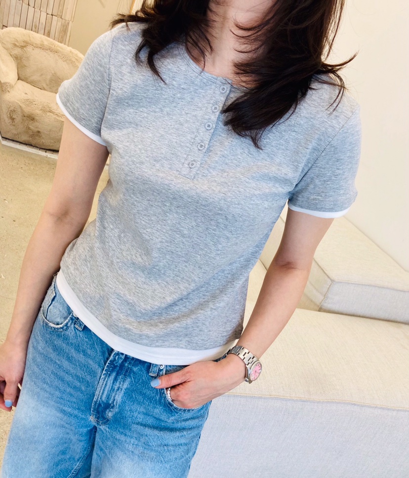 GLAD SOME韓國東大門代購女士新品時尚熱賣休閑職業T恤紐扣GLAD SOMET恤圖色3