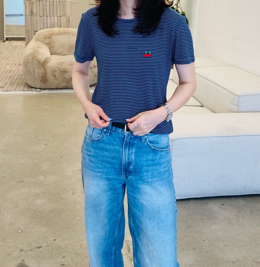 GLAD SOME韓國直郵女裝新款休閑職業熱賣時尚人氣T恤條紋GLAD SOMET恤