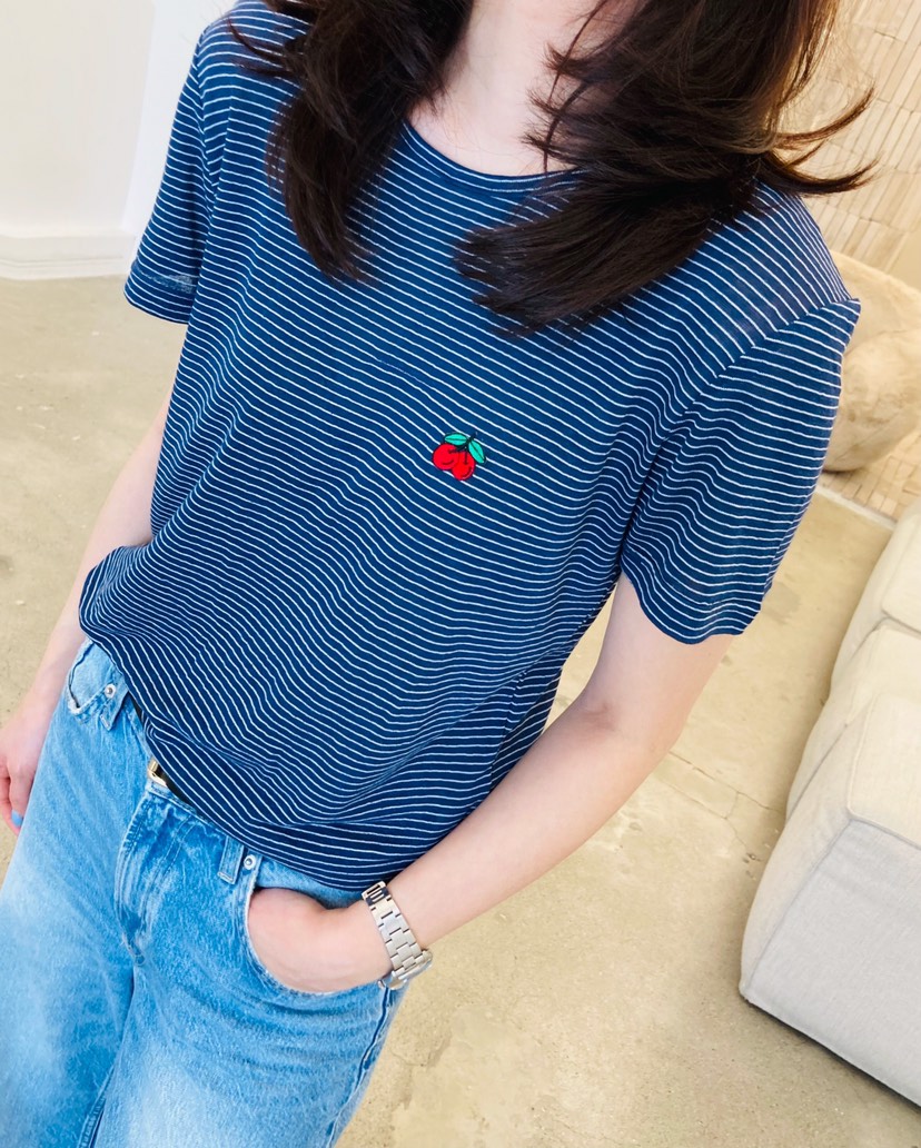 GLAD SOME韓國直郵女裝新款休閑職業熱賣時尚人氣T恤條紋GLAD SOMET恤