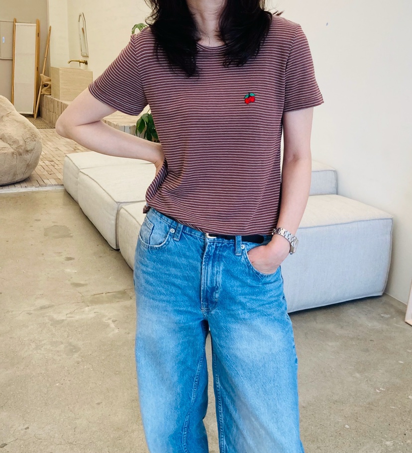 GLAD SOME韓國直郵女裝新款休閑職業熱賣時尚人氣T恤條紋GLAD SOMET恤