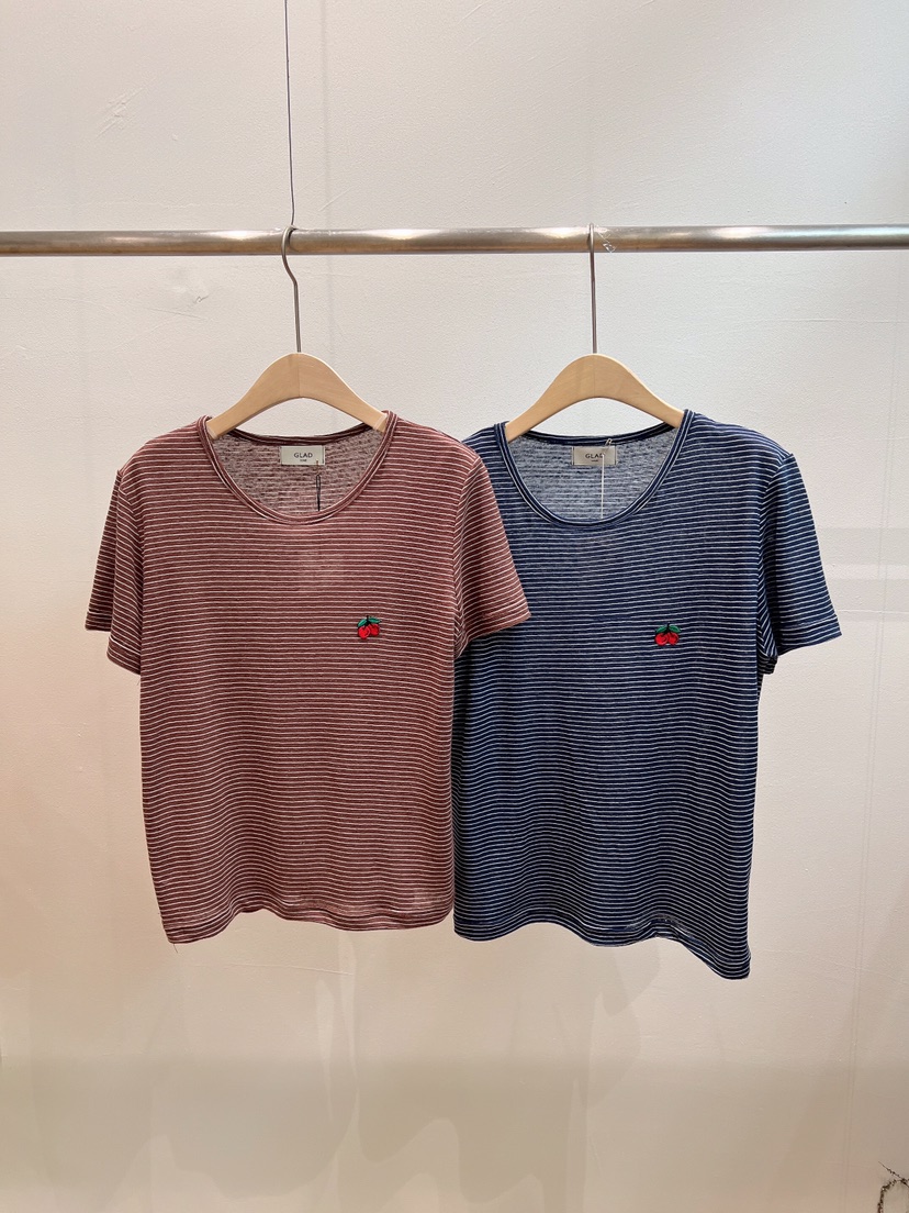 GLAD SOME韓國直郵女裝新款休閑職業熱賣時尚人氣T恤條紋GLAD SOMET恤