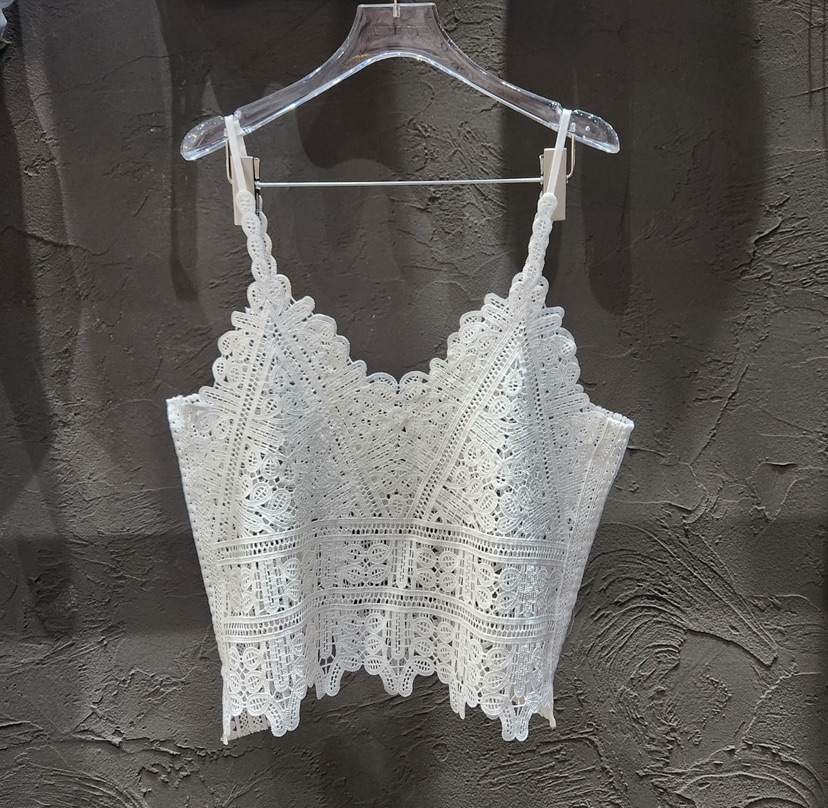 BLACK RIBBON-A韓國直郵女士新款休閑吊帶背心手工蕾絲BLACK RIBBON-A吊帶/背心