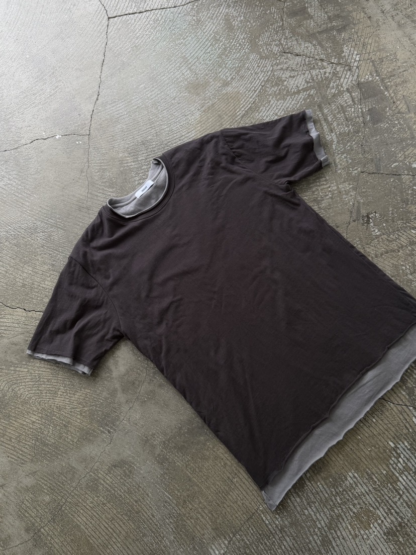 SEEOT韓國直郵實拍女裝新品時尚26春夏，26夏季T恤男女同款雙層SEEOTT恤圖色2