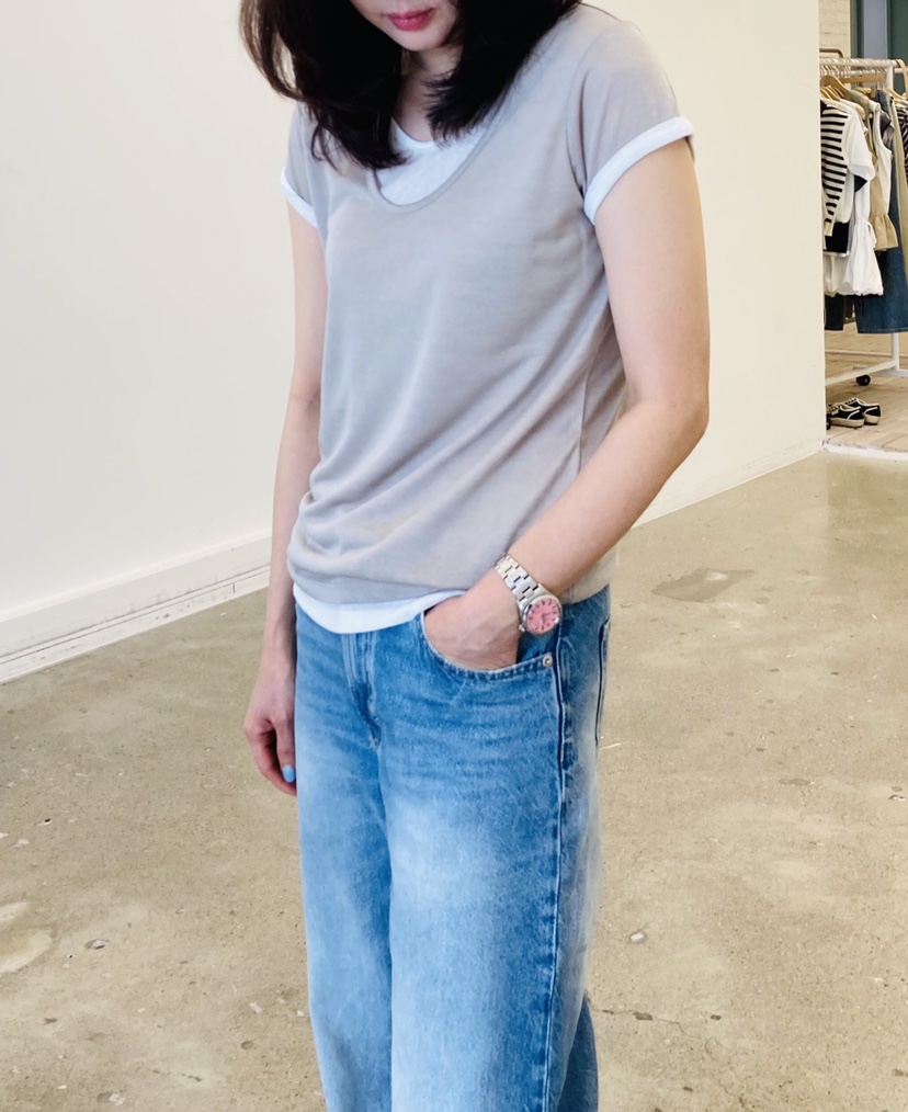 GLAD SOME韓國直郵女裝新品休閑人氣時尚熱賣T恤假兩件撞色GLAD SOMET恤