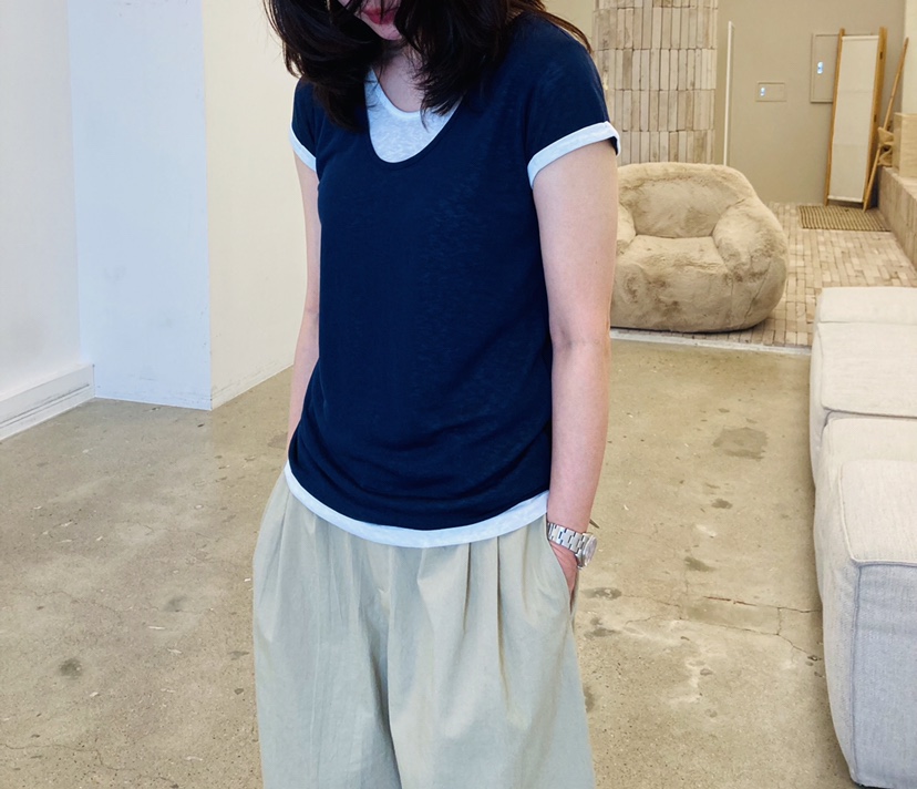 GLAD SOME韓國直郵女裝新品休閑人氣時尚熱賣T恤假兩件撞色GLAD SOMET恤