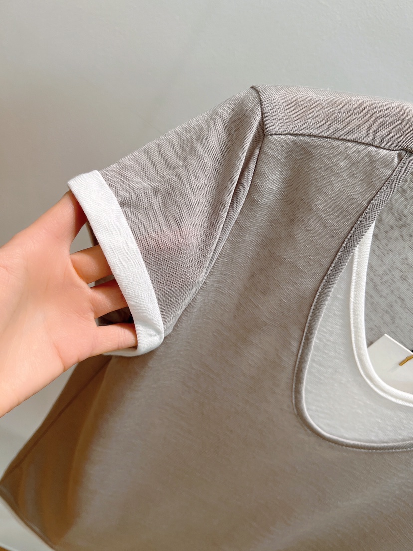 GLAD SOME韓國直郵女裝新品休閑人氣時尚熱賣T恤假兩件撞色GLAD SOMET恤