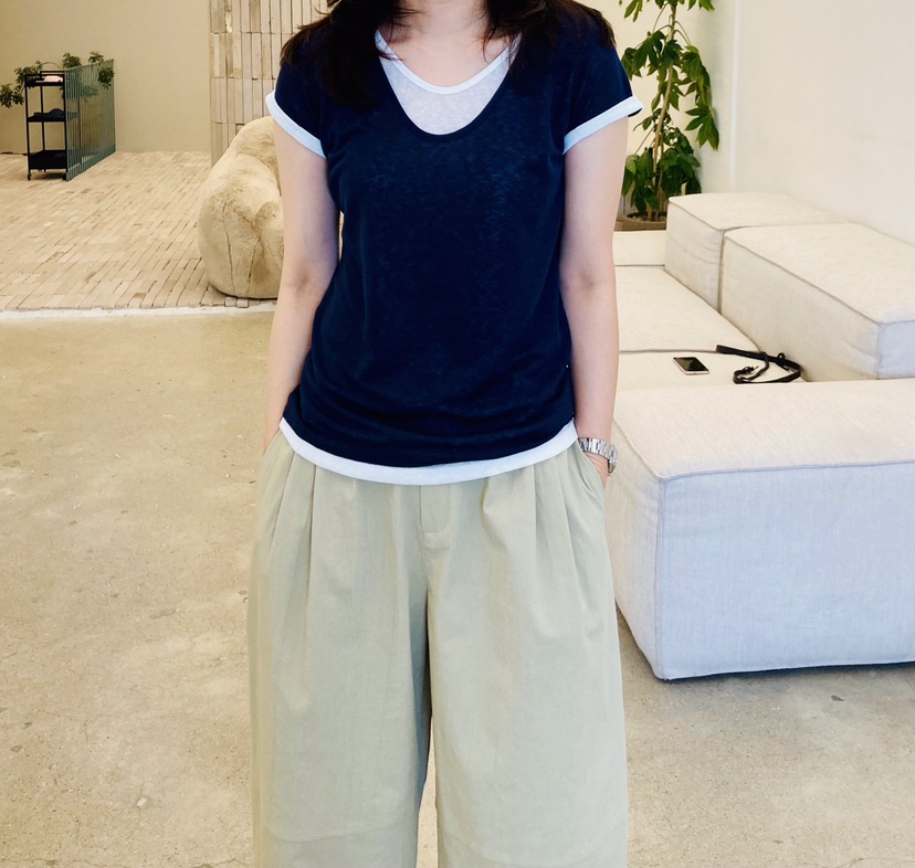 GLAD SOME韓國直郵女裝新品休閑人氣時尚熱賣T恤假兩件撞色GLAD SOMET恤圖色2