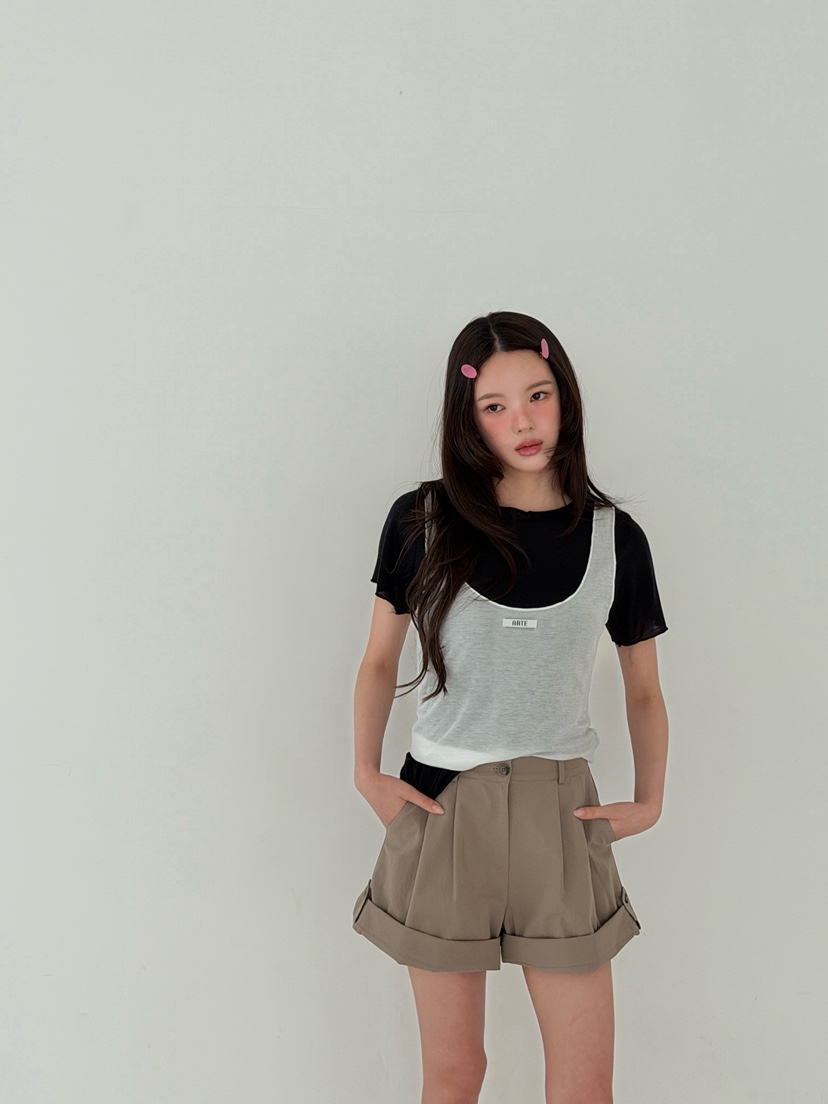 ARTE STUDIO/ATTENTION EDITORIAL韓國東大門直郵女士新品時尚短褲腰帶ARTE Studio短褲