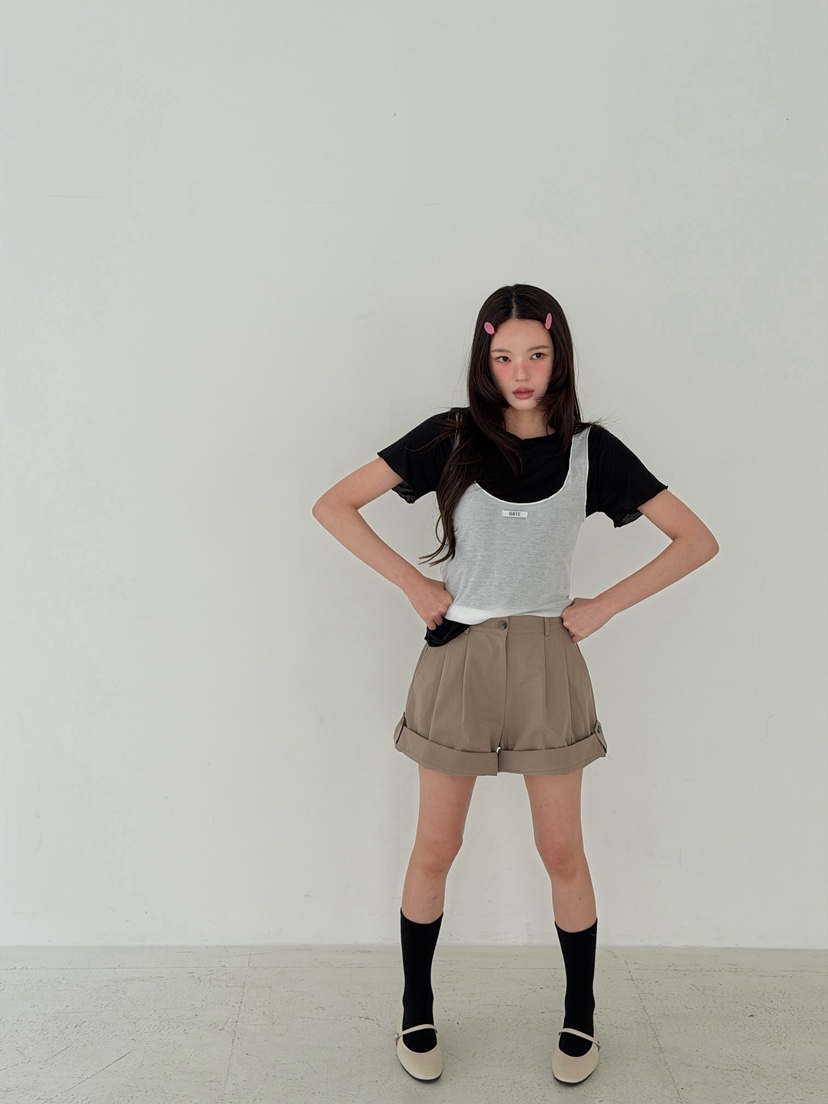 ARTE STUDIO/ATTENTION EDITORIAL韓國東大門直郵女士新品時尚短褲腰帶ARTE Studio短褲