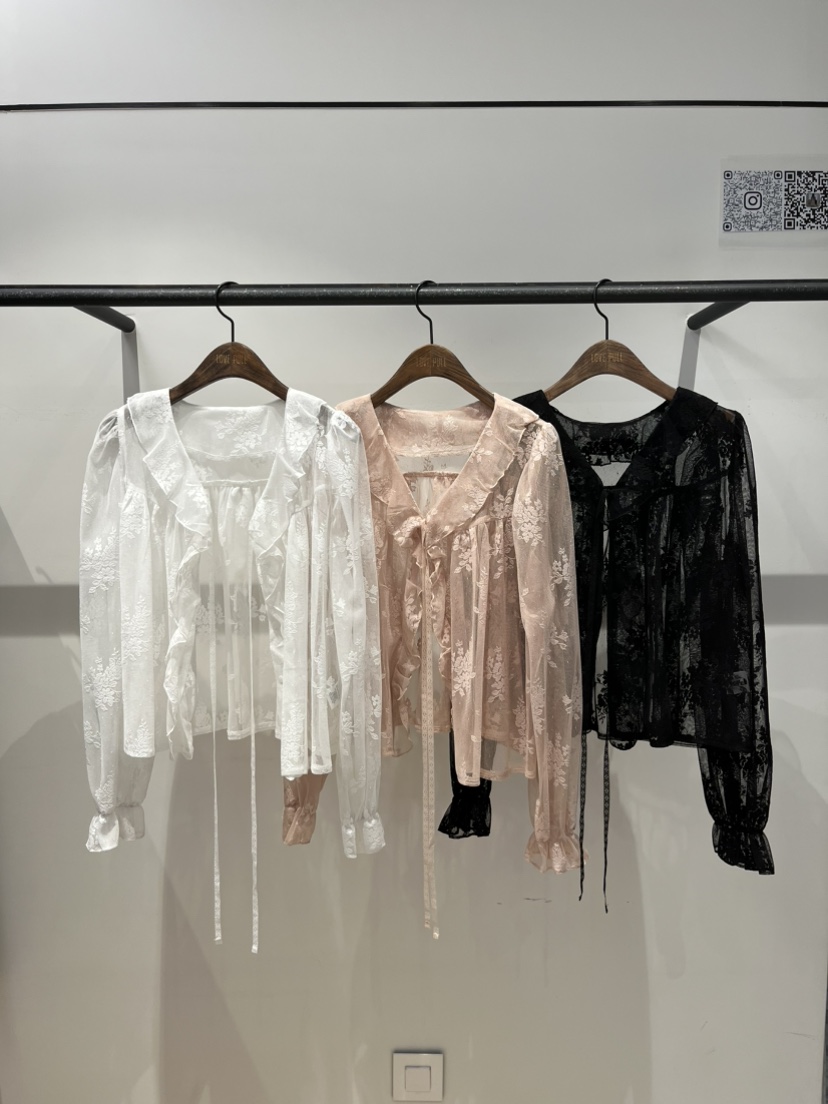 LOVE PULL韓國直郵女士新款休閑職業26春夏，26夏季襯衫蕾絲衫LOVE PULL襯衫/蕾絲衫