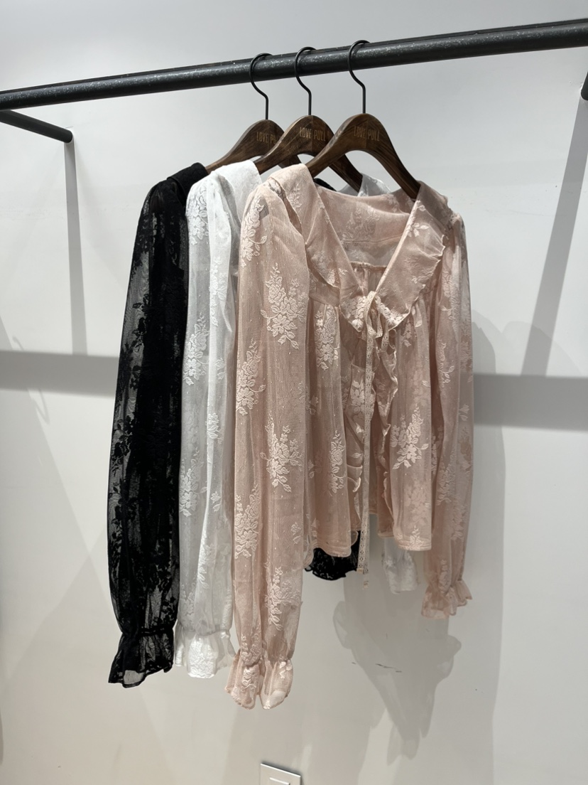 LOVE PULL韓國直郵女士新款休閑職業26春夏，26夏季襯衫蕾絲衫LOVE PULL襯衫/蕾絲衫