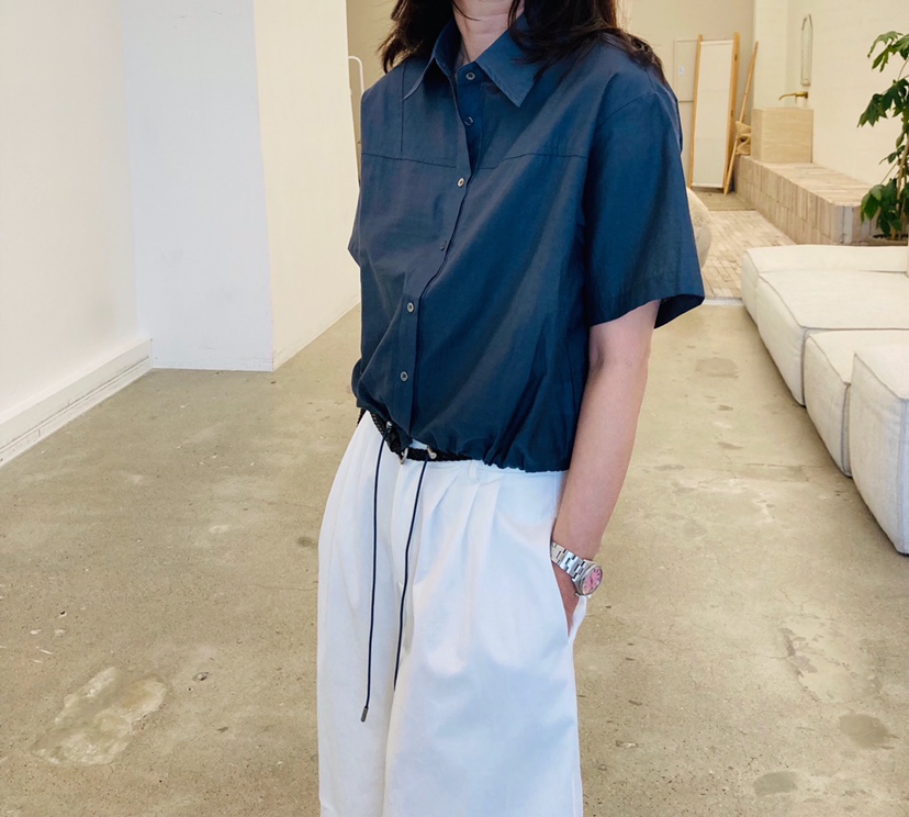 GLAD SOME韓國代購女裝新款熱賣時尚休閑襯衫蕾絲衫抽繩GLAD SOME襯衫/蕾絲衫