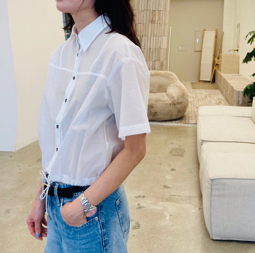 GLAD SOME韓國代購女裝新款熱賣時尚休閑襯衫蕾絲衫抽繩GLAD SOME襯衫/蕾絲衫