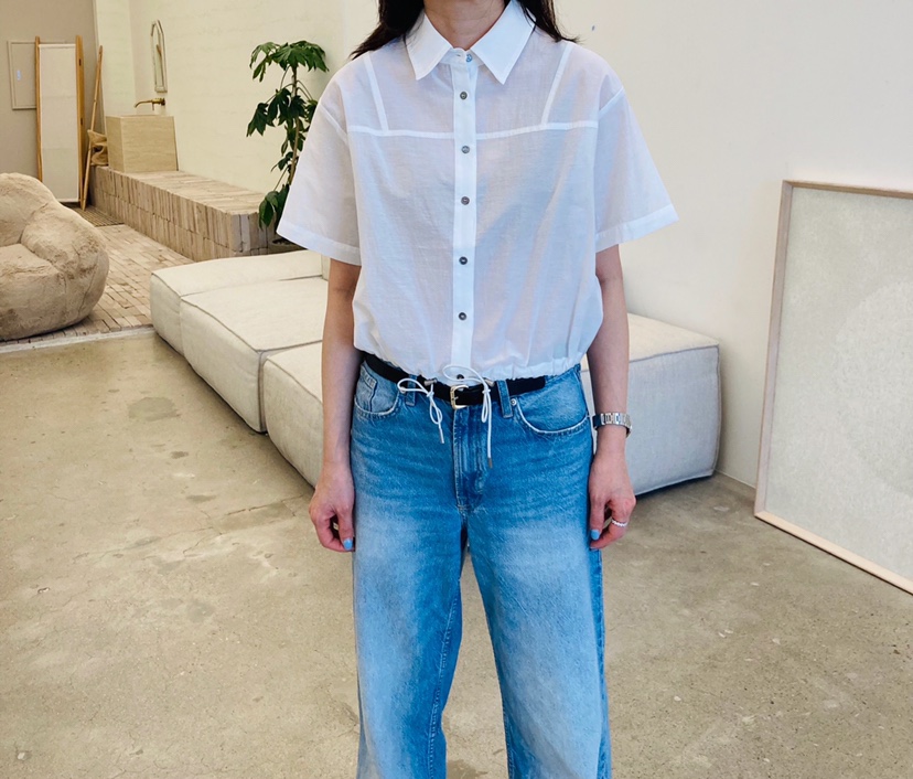 GLAD SOME韓國代購女裝新款熱賣時尚休閑襯衫蕾絲衫抽繩GLAD SOME襯衫/蕾絲衫