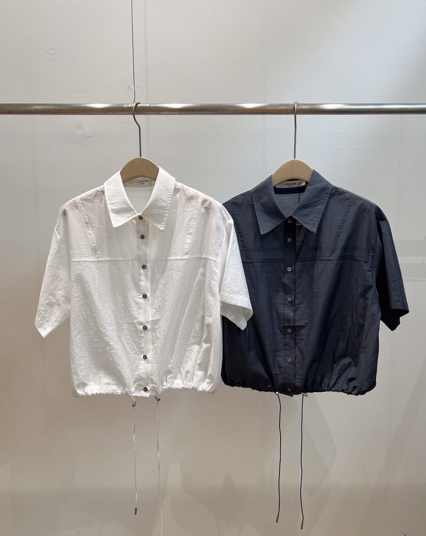 GLAD SOME韓國代購女裝新款熱賣時尚休閑襯衫蕾絲衫抽繩GLAD SOME襯衫/蕾絲衫