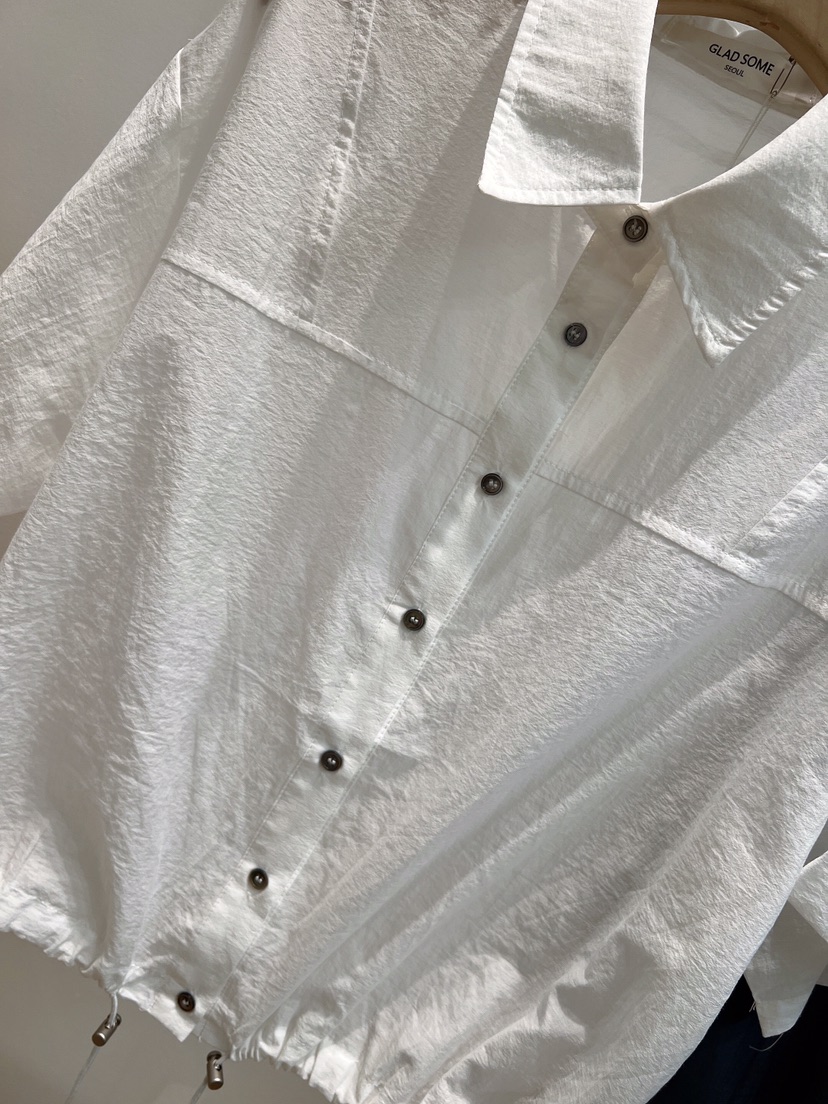 GLAD SOME韓國代購女裝新款熱賣時尚休閑襯衫蕾絲衫抽繩GLAD SOME襯衫/蕾絲衫