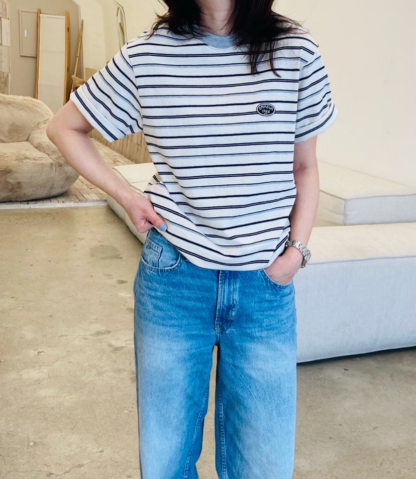 GLAD SOME韓國東大門代購女裝新款26春夏，26夏季T恤條紋GLAD SOMET恤