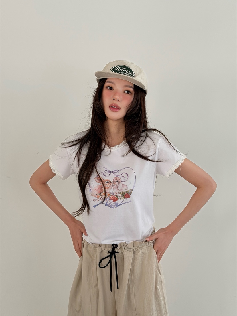 ARTE STUDIO/ATTENTION EDITORIAL韓國東大門直郵女士新品職業T恤蕾絲ARTE StudioT恤