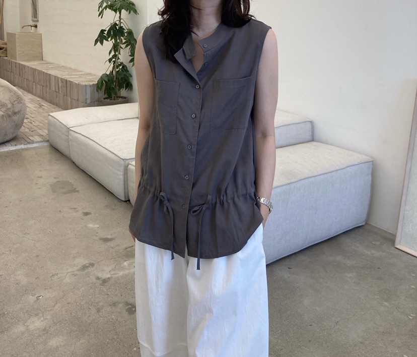 GLAD SOME韓國直郵實拍女士新品休閑推薦馬甲不含內搭亞麻GLAD SOME馬甲