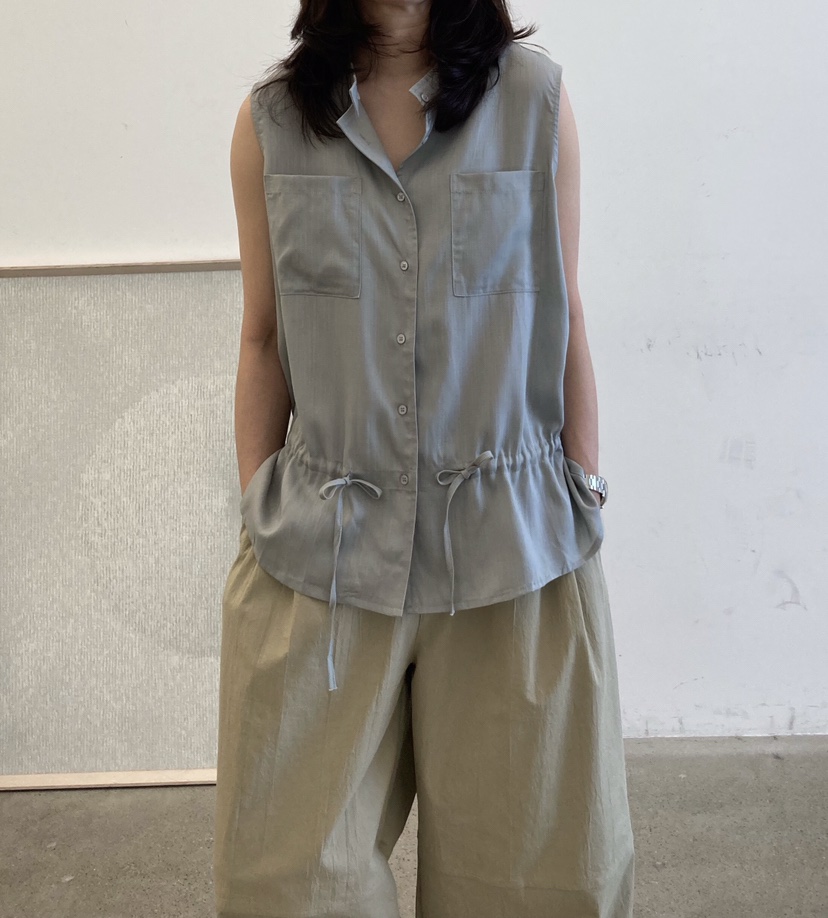 GLAD SOME韓國直郵實拍女士新品休閑推薦馬甲不含內搭亞麻GLAD SOME馬甲