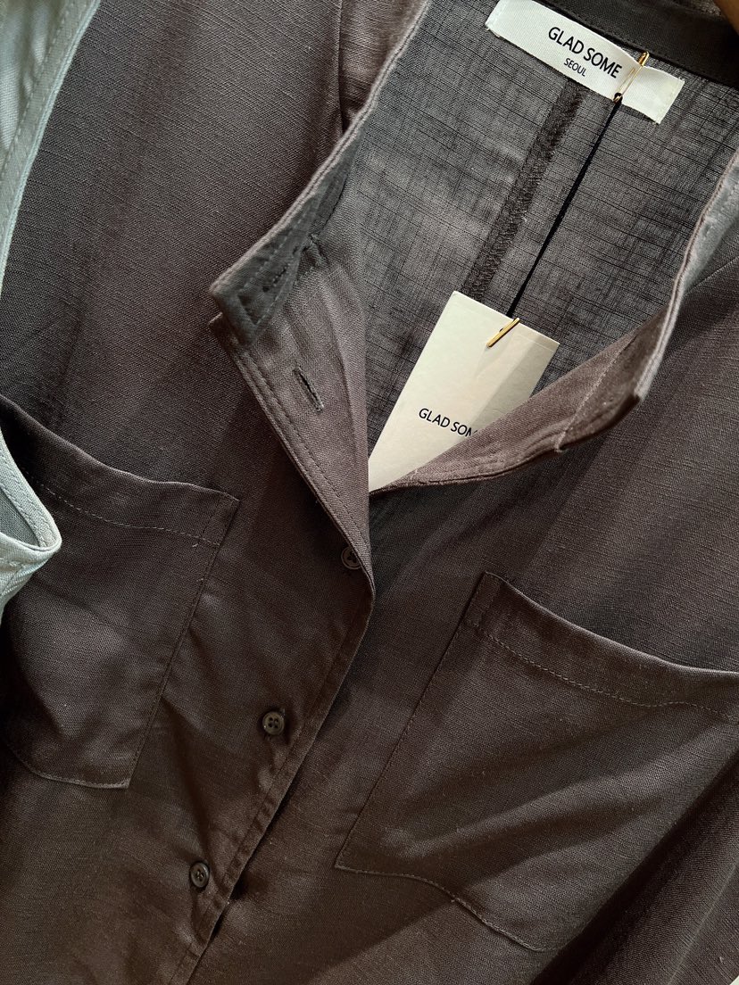 GLAD SOME韓國直郵實拍女士新品休閑推薦馬甲不含內搭亞麻GLAD SOME馬甲