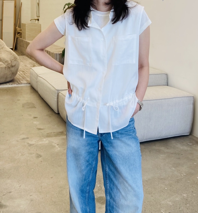 GLAD SOME韓國直郵實拍女士新品休閑推薦馬甲不含內搭亞麻GLAD SOME馬甲圖色2