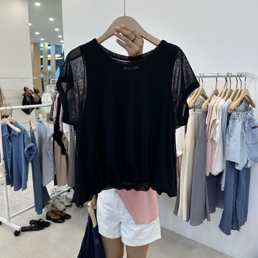 FUNNY POWDER韓國代購女裝新款推薦時尚職業人氣26春夏，26夏季針織衫THE FUNNY針織衫圖色6黑色