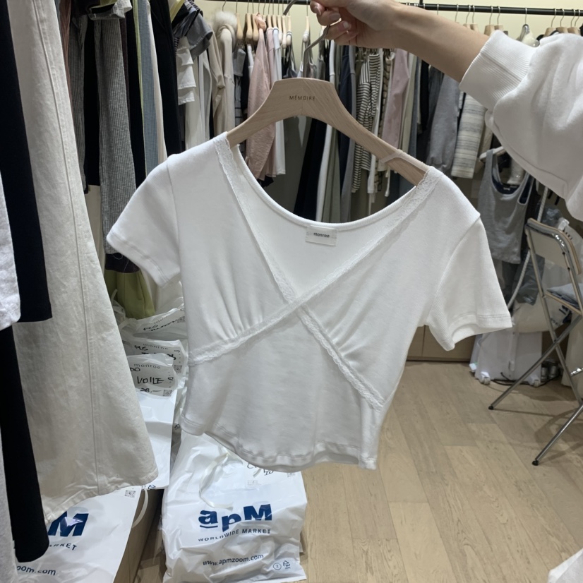 MEMOIRE韓國東大門直郵女士新款職業熱賣人氣推薦26春夏，26夏季T恤MEMOIRET恤圖色1