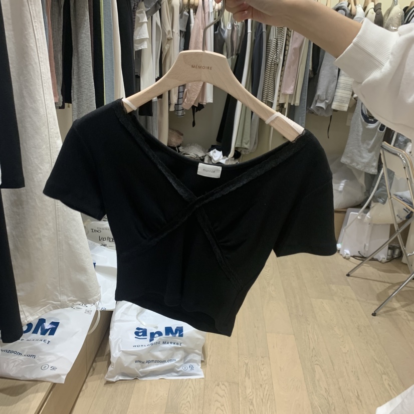 MEMOIRE韓國東大門直郵女士新款職業熱賣人氣推薦26春夏，26夏季T恤MEMOIRET恤圖色2