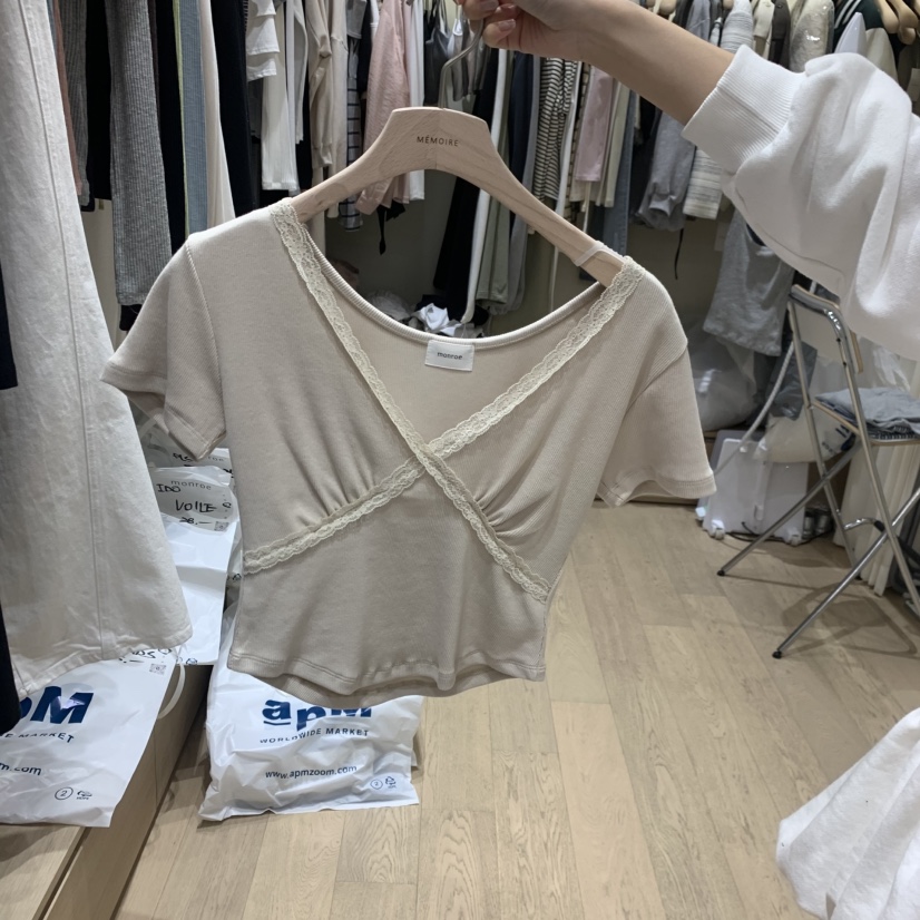 MEMOIRE韓國東大門直郵女士新款職業熱賣人氣推薦26春夏，26夏季T恤MEMOIRET恤圖色3