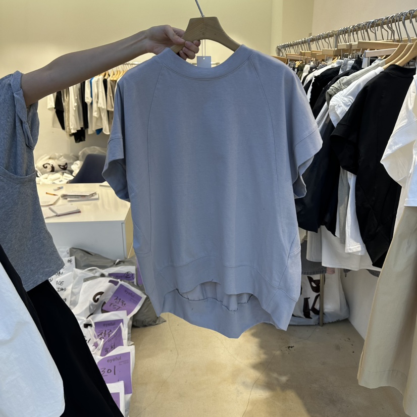 EYEFUL-Q韓國直郵女士新款休閑時尚熱賣職業推薦T恤褶裥eyefulT恤圖色2