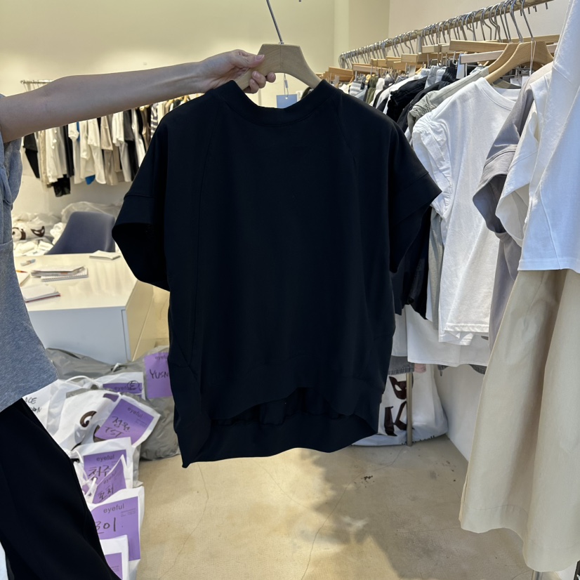 EYEFUL-Q韓國直郵女士新款休閑時尚熱賣職業推薦T恤褶裥eyefulT恤圖色3