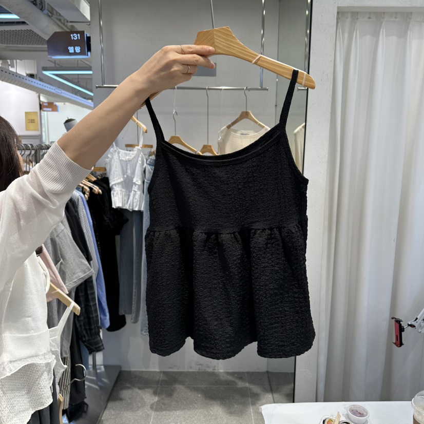 ELAN韓國東大門代購女裝新品人氣推薦職業熱賣吊帶背心褶皺ELAN吊帶/背心圖色2