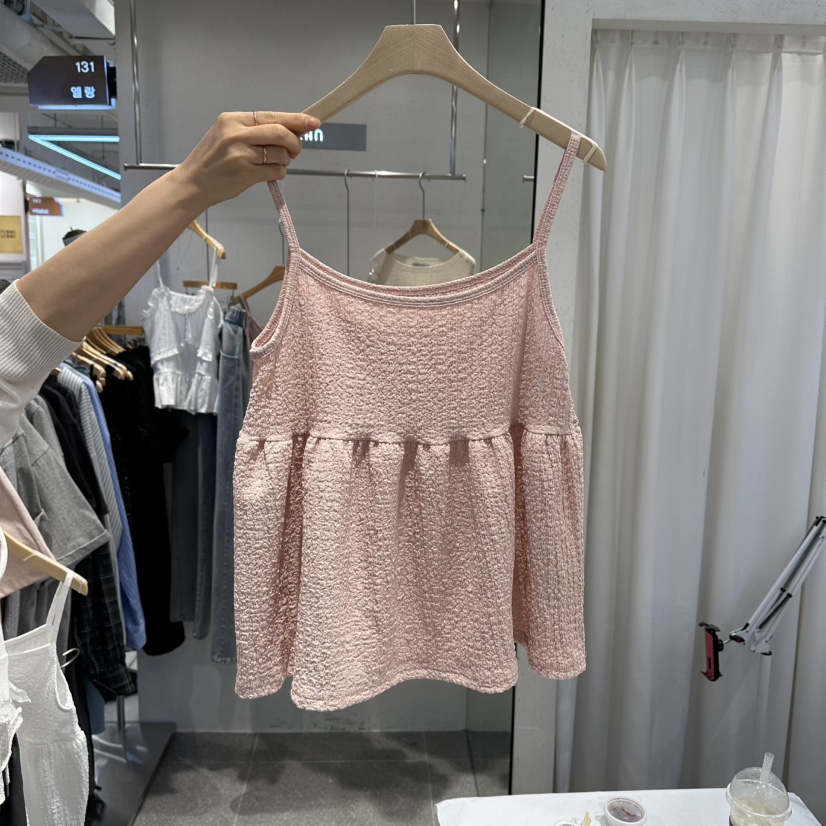 ELAN韓國東大門代購女裝新品人氣推薦職業熱賣吊帶背心褶皺ELAN吊帶/背心圖色3