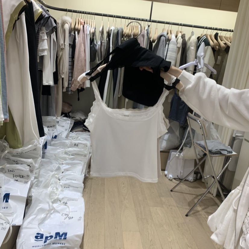 MEMOIRE韓國東大門代購女士新款休閑人氣時尚吊帶背心蕾絲MEMOIRE吊帶/背心圖色1