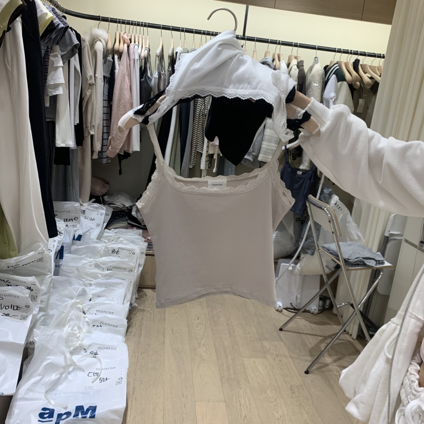 MEMOIRE韓國東大門代購女士新款休閑人氣時尚吊帶背心蕾絲MEMOIRE吊帶/背心圖色3