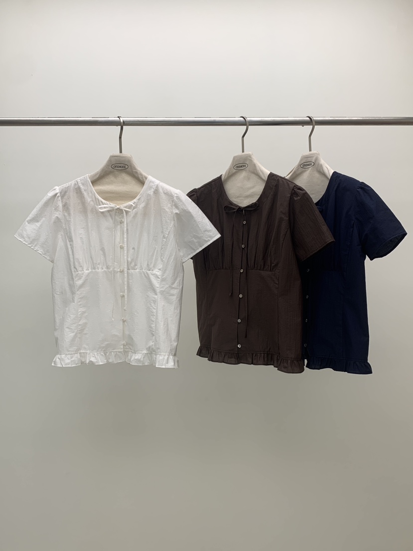 ONE MONE韓國直郵實拍女士新品時尚熱賣26春夏，26夏季襯衫蕾絲衫ONE MONE襯衫/蕾絲衫