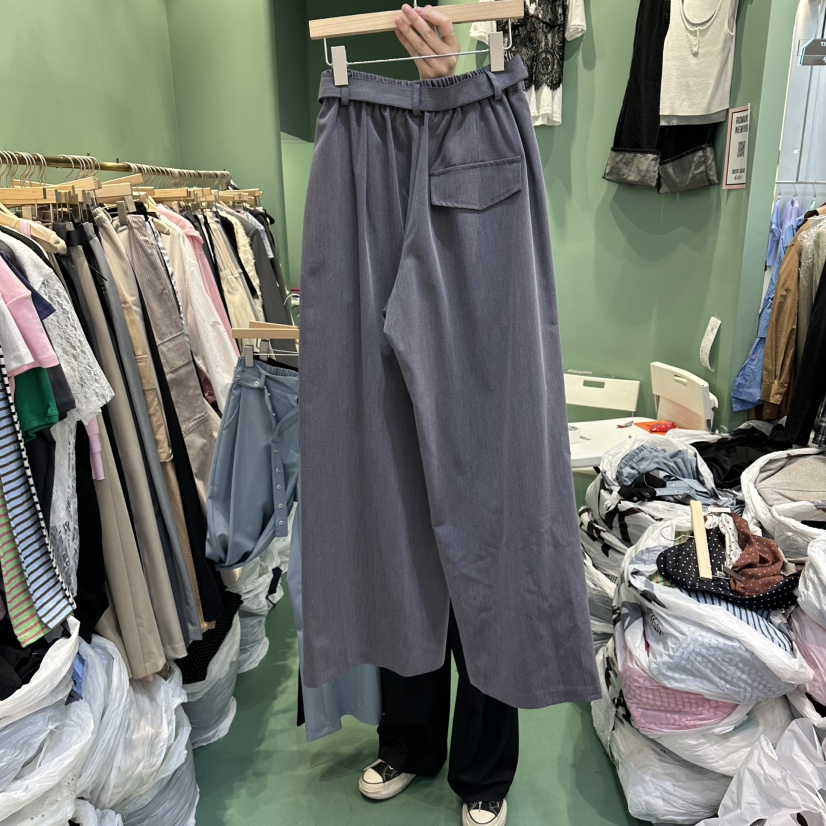 ROMANTIC NEWYORK韓國代購女士新品熱賣26春夏，26夏季休閑褲含腰帶ROMANTIC NEWYORK休閑褲